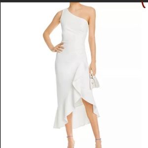 Aqua one shoulder White dress